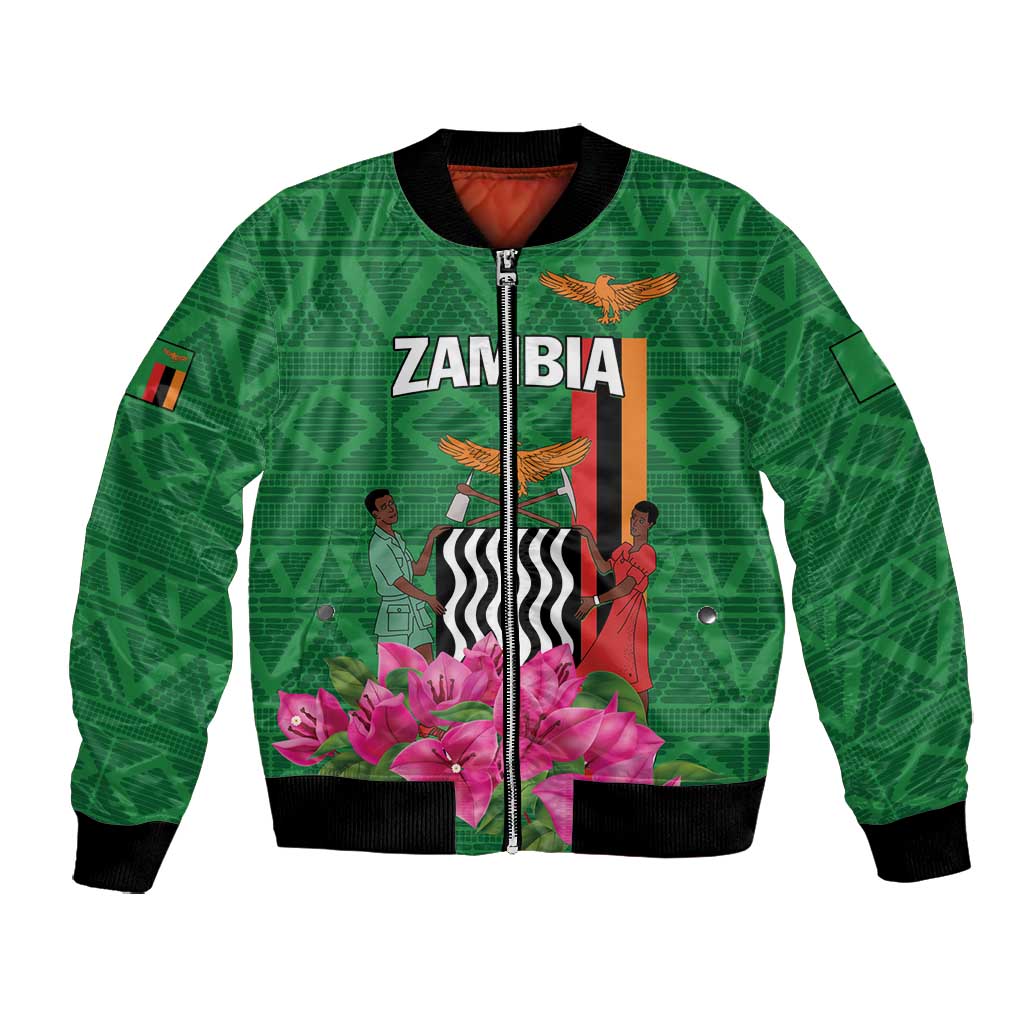 Personalized Icitungu ca Zambia Bomber Jacket Africa Bougainvillea