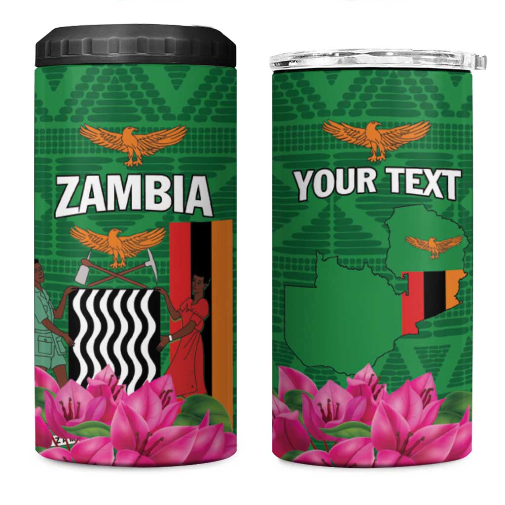 Personalized Icitungu ca Zambia 4 in 1 Can Cooler Tumbler Africa Bougainvillea