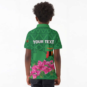 Personalized Icitungu ca Zambia Kid Polo Shirt Africa Bougainvillea