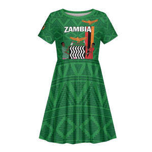 Personalized Icitungu ca Zambia Kid Short Sleeve Dress Africa Bougainvillea