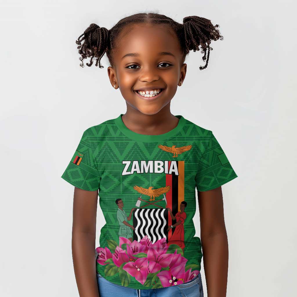 Personalized Icitungu ca Zambia Kid T shirt Africa Bougainvillea