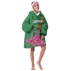 Personalized Icitungu ca Zambia KId Wearable Blanket Hoodie Africa Bougainvillea