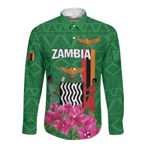 Personalized Icitungu ca Zambia Long Sleeve Button Shirt Africa Bougainvillea