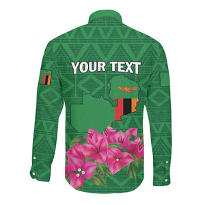 Personalized Icitungu ca Zambia Long Sleeve Button Shirt Africa Bougainvillea