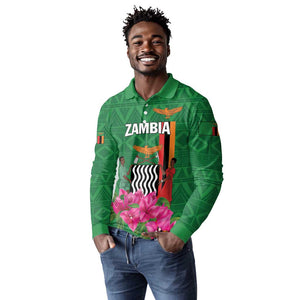 Personalized Icitungu ca Zambia Long Sleeve Polo Shirt Africa Bougainvillea