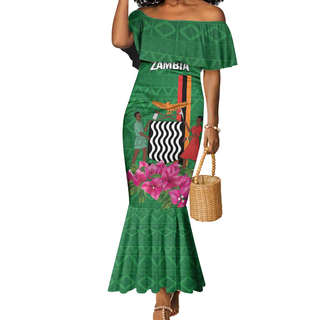 Personalized Icitungu ca Zambia Mermaid Dress Africa Bougainvillea