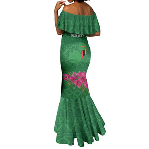 Personalized Icitungu ca Zambia Mermaid Dress Africa Bougainvillea