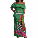 Personalized Icitungu ca Zambia Off Shoulder Maxi Dress Africa Bougainvillea