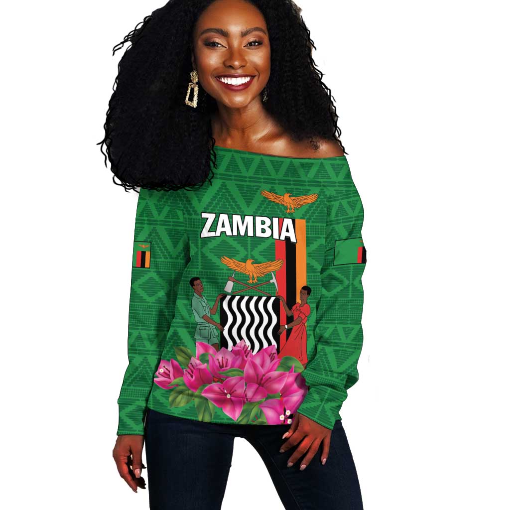 Personalized Icitungu ca Zambia Off Shoulder Sweater Africa Bougainvillea