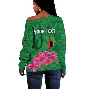 Personalized Icitungu ca Zambia Off Shoulder Sweater Africa Bougainvillea