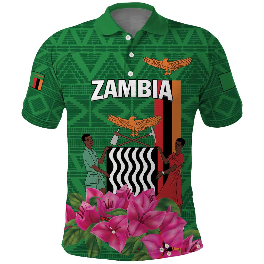 Personalized Icitungu ca Zambia Polo Shirt Africa Bougainvillea