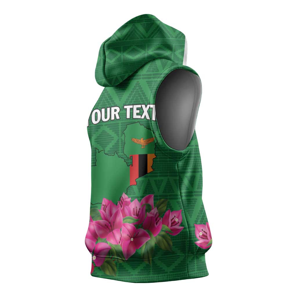 Personalized Icitungu ca Zambia Sleeveless Hoodie Africa Bougainvillea - African Pride