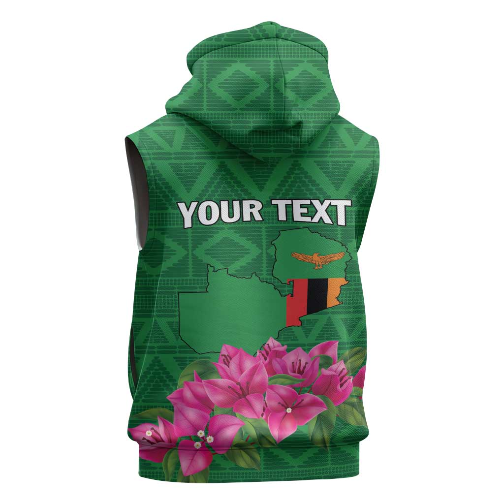 Personalized Icitungu ca Zambia Sleeveless Zip Hoodie Africa Bougainvillea - African Pride