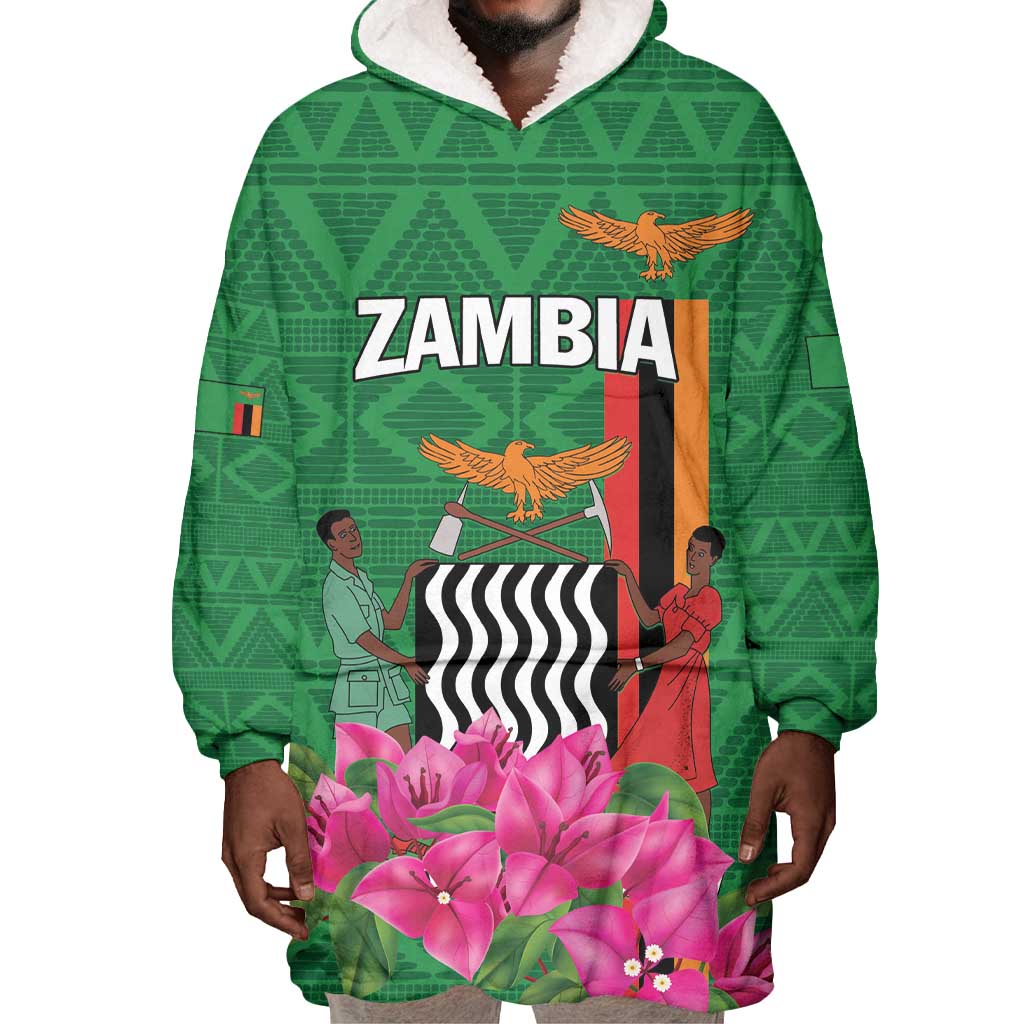 Personalized Icitungu ca Zambia Wearable Blanket Hoodie Africa Bougainvillea