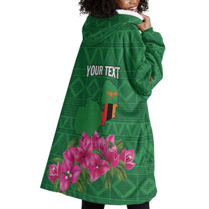 Personalized Icitungu ca Zambia Wearable Blanket Hoodie Africa Bougainvillea