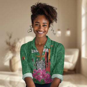 Personalized Icitungu ca Zambia Women Casual Shirt Africa Bougainvillea