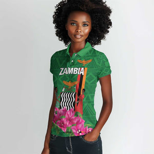 Personalized Icitungu ca Zambia Women Polo Shirt Africa Bougainvillea