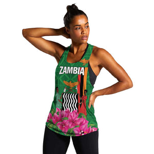 Personalized Icitungu ca Zambia Women Racerback Tank Africa Bougainvillea