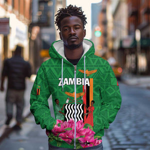 Personalized Icitungu ca Zambia Zip Hoodie Africa Bougainvillea