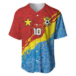 Custom DR Congo Leopards Football Baseball Jersey Abstract Leopard Pattern With National Colors And Crest