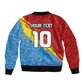 Custom DR Congo Leopards Football Bomber Jacket Abstract Leopard Pattern With National Colors And Crest