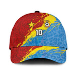 Custom DR Congo Leopards Football Classic Cap Abstract Leopard Pattern With National Colors And Crest