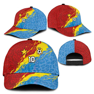 Custom DR Congo Leopards Football Classic Cap Abstract Leopard Pattern With National Colors And Crest