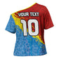 Custom DR Congo Leopards Football Cross Shoulder Shirt Abstract Leopard Pattern With National Colors And Crest