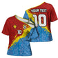 Custom DR Congo Leopards Football Cross Shoulder Shirt Abstract Leopard Pattern With National Colors And Crest