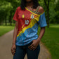 Custom DR Congo Leopards Football Cross Shoulder Shirt Abstract Leopard Pattern With National Colors And Crest