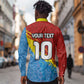 Custom DR Congo Leopards Football Long Sleeve Button Shirt Abstract Leopard Pattern With National Colors And Crest