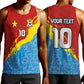 Custom DR Congo Leopards Football Men Tank Top Abstract Leopard Pattern With National Colors And Crest