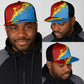 Custom DR Congo Leopards Football Mesh Trucker Cap Abstract Leopard Pattern With National Colors And Crest