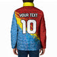 Custom DR Congo Leopards Football Padded Jacket Abstract Leopard Pattern With National Colors And Crest