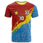 Custom DR Congo Leopards Football T shirt Abstract Leopard Pattern With National Colors And Crest