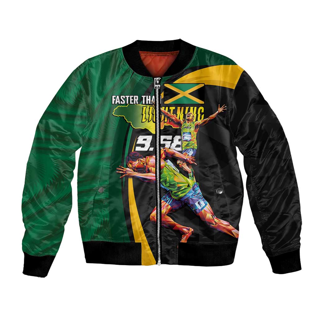 Proud of Jamaican Bomber Jacket Faster Than Lightning-9.58 Seconds - African Pride