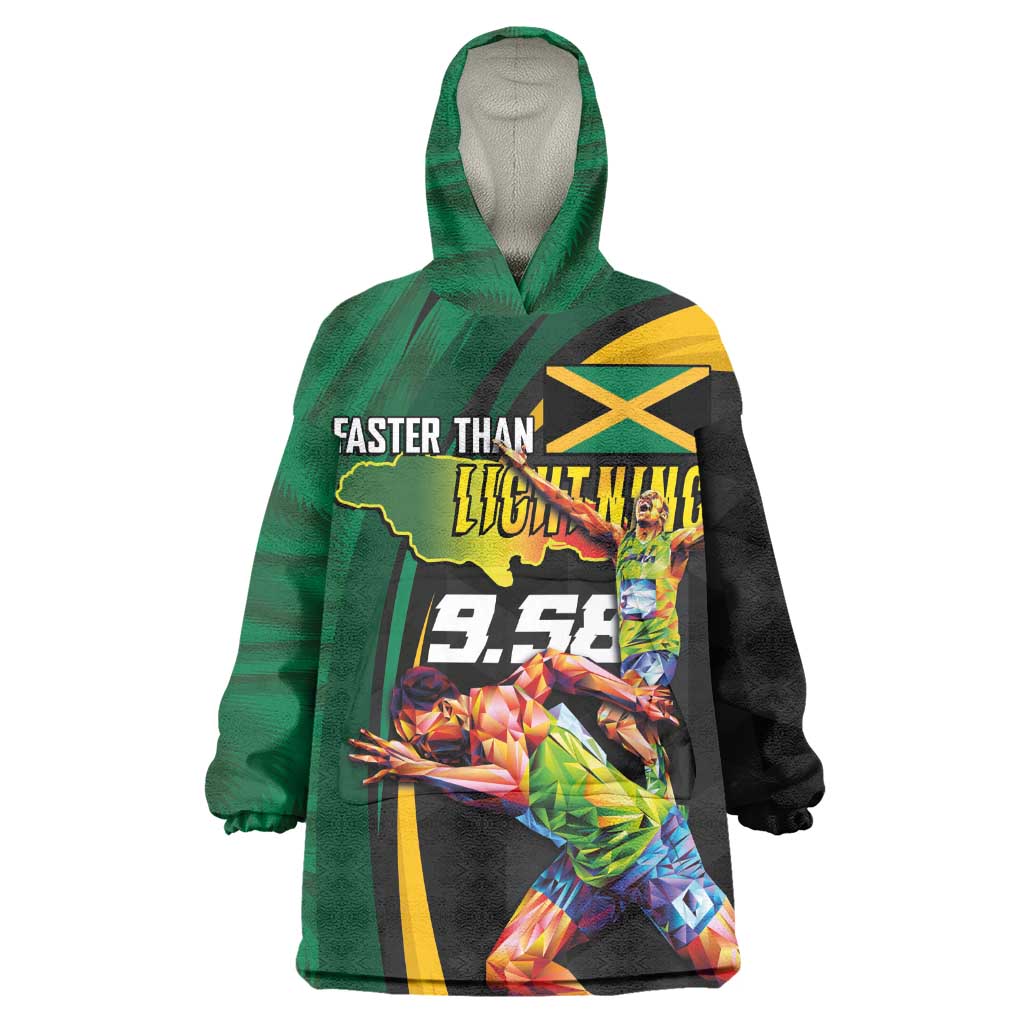 Proud of Jamaican Kid Wearable Blanket Hoodie Faster Than Lightning-9.58 Seconds - African Pride