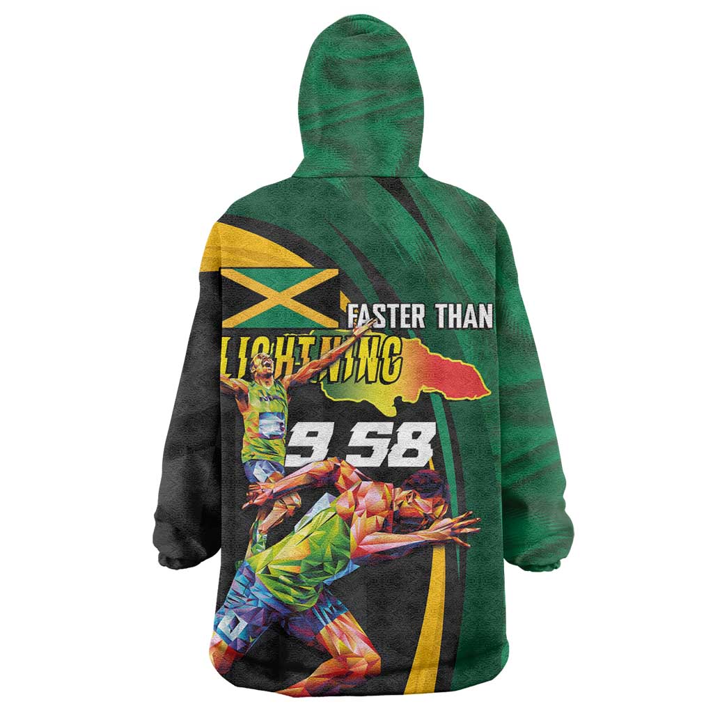 Proud of Jamaican Kid Wearable Blanket Hoodie Faster Than Lightning-9.58 Seconds - African Pride