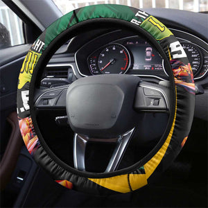 Proud of Jamaican Steering Wheel Cover Faster Than Lightning-9.58 Seconds - African Pride