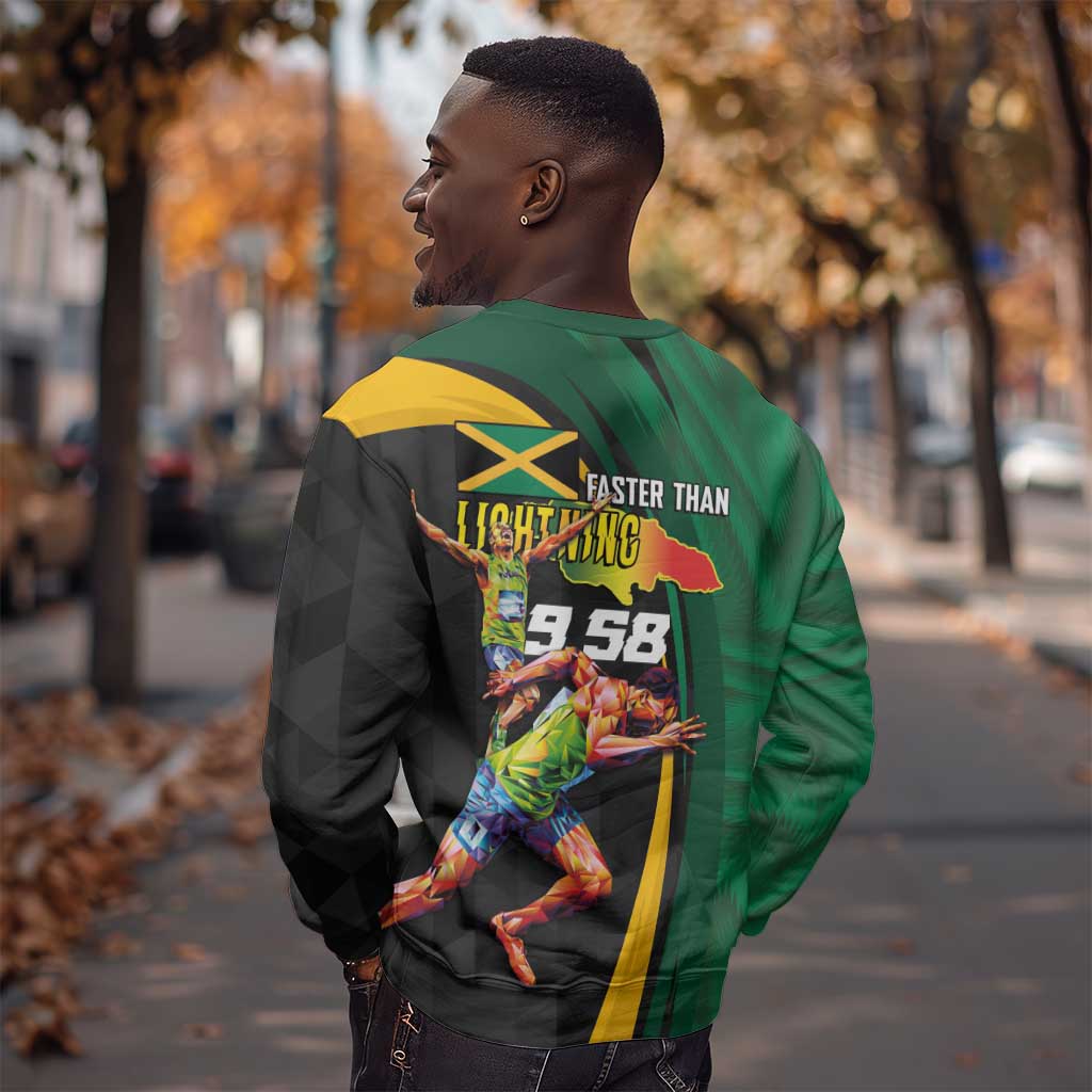 Proud of Jamaican Sweatshirt Faster Than Lightning-9.58 Seconds - African Pride