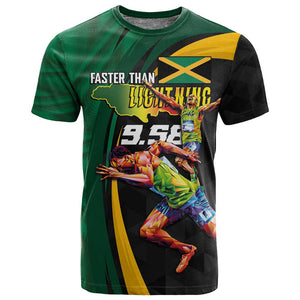 Proud of Jamaican T shirt Faster Than Lightning-9.58 Seconds - African Pride