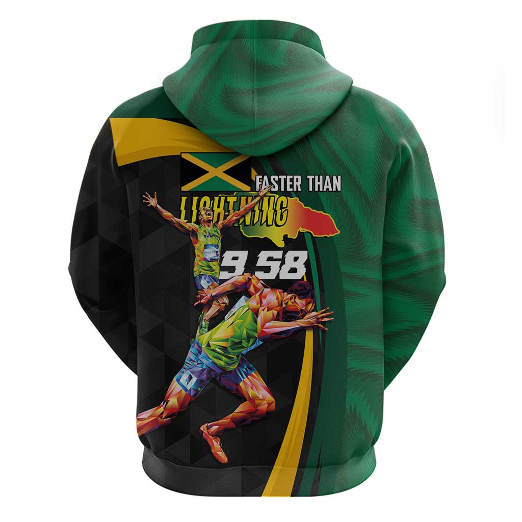 Proud of Jamaican Zip Hoodie Faster Than Lightning-9.58 Seconds - African Pride