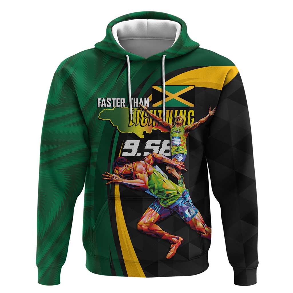 Proud of Jamaican Zip Hoodie Faster Than Lightning-9.58 Seconds - African Pride