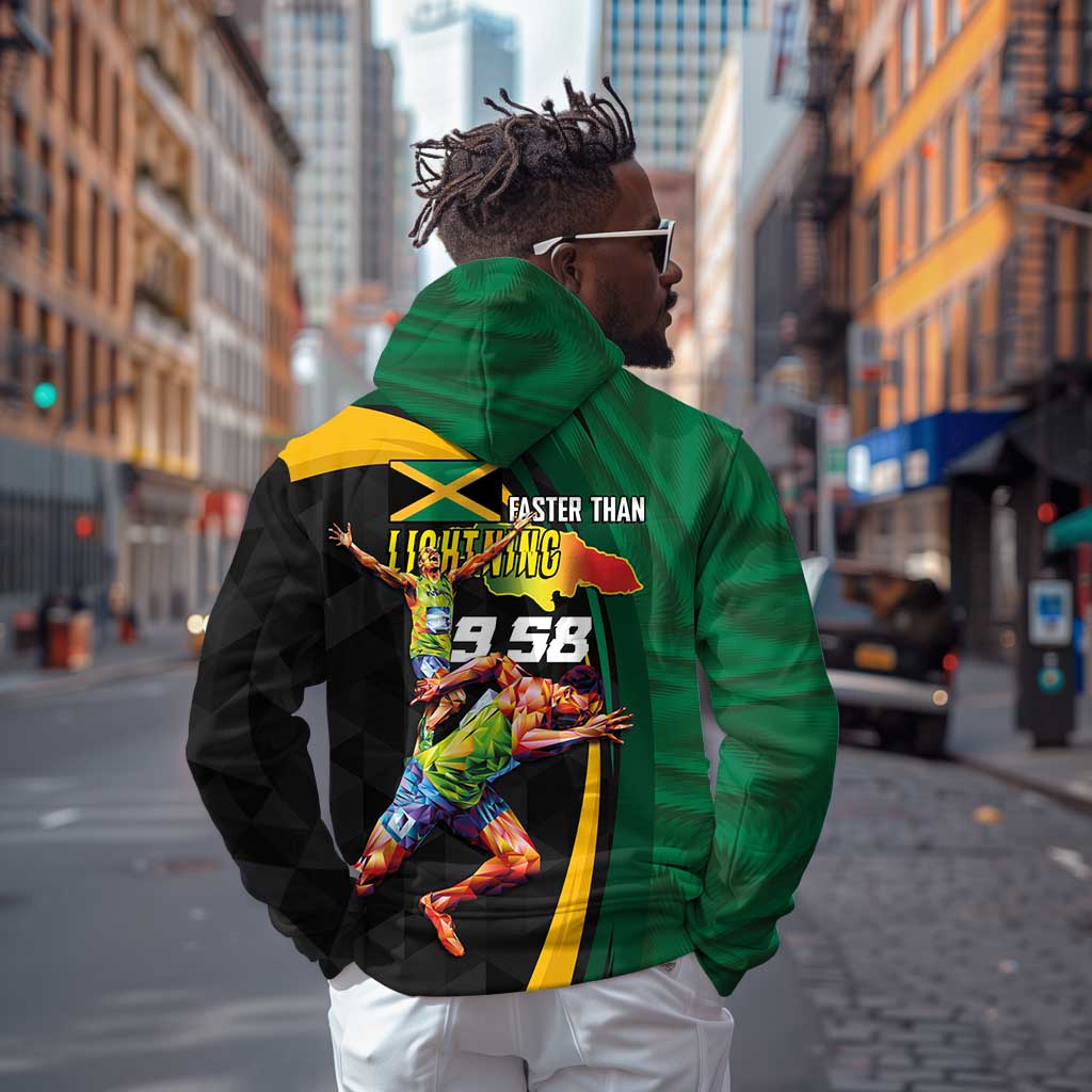 Proud of Jamaican Zip Hoodie Faster Than Lightning-9.58 Seconds - African Pride