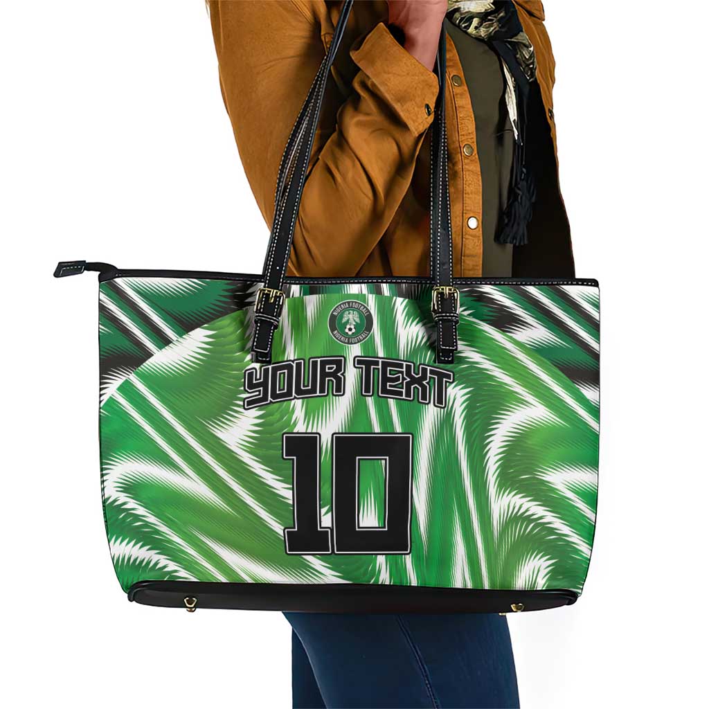 Custom Nigeria Football Leather Tote Bag Sporty Super Eagles