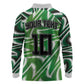 Custom Nigeria Football Long Sleeve Polo Shirt Sporty Super Eagles
