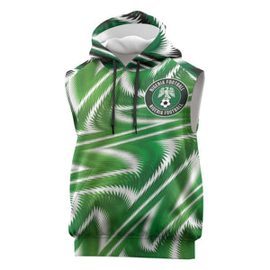 Custom Nigeria Football Sleeveless Hoodie Sporty Super Eagles - African Pride