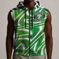 Custom Nigeria Football Sleeveless Zip Hoodie Sporty Super Eagles - African Pride
