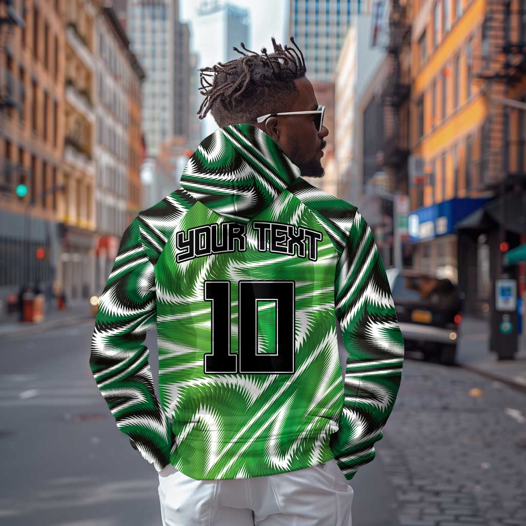 Custom Nigeria Football Zip Hoodie Sporty Super Eagles
