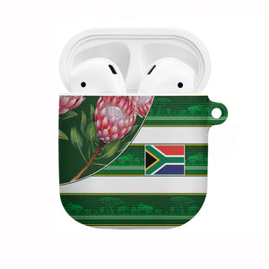 South Africa Football AirPods Case King Protea with African Heritage Stripes Style